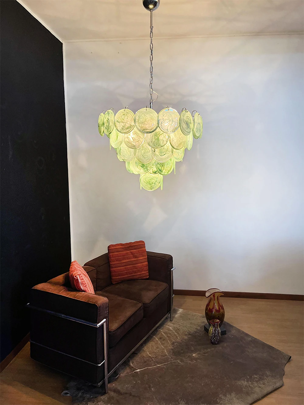 French Glass Art Dimmable LED Chandelier