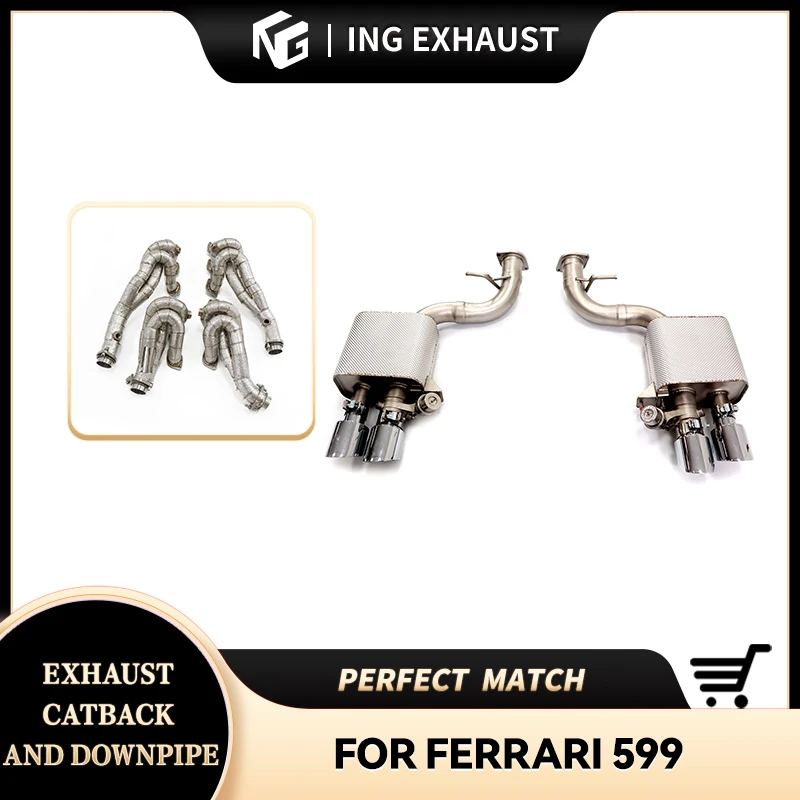 

ING full system 304 Valve Muffler Tube for Ferrari 599 6.0L V12 Car Vehicle Engine Exhaust Rear Section Customize System