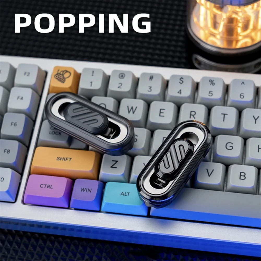 POPPING Stemvork Fidget Slider Spinner Zirkoniumlegering EDC Anti Stress Speelgoed ADHD Angst Relief Zintuiglijke Focus Fidgeting Speelgoed