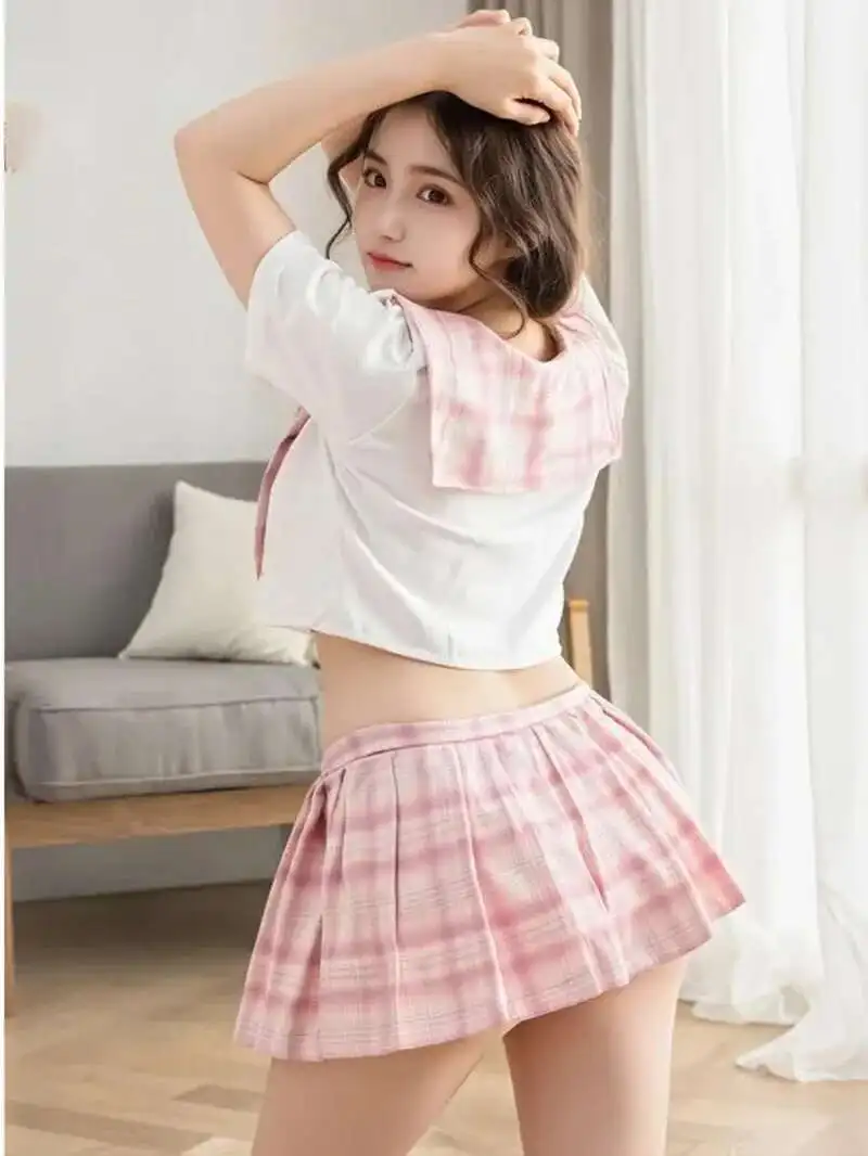 

Pure Desire Grid College Set Large JK Uniform Butt Exposed Temptation Dress Charming Cute Sweet Playful Comfortable Sexy CX6A