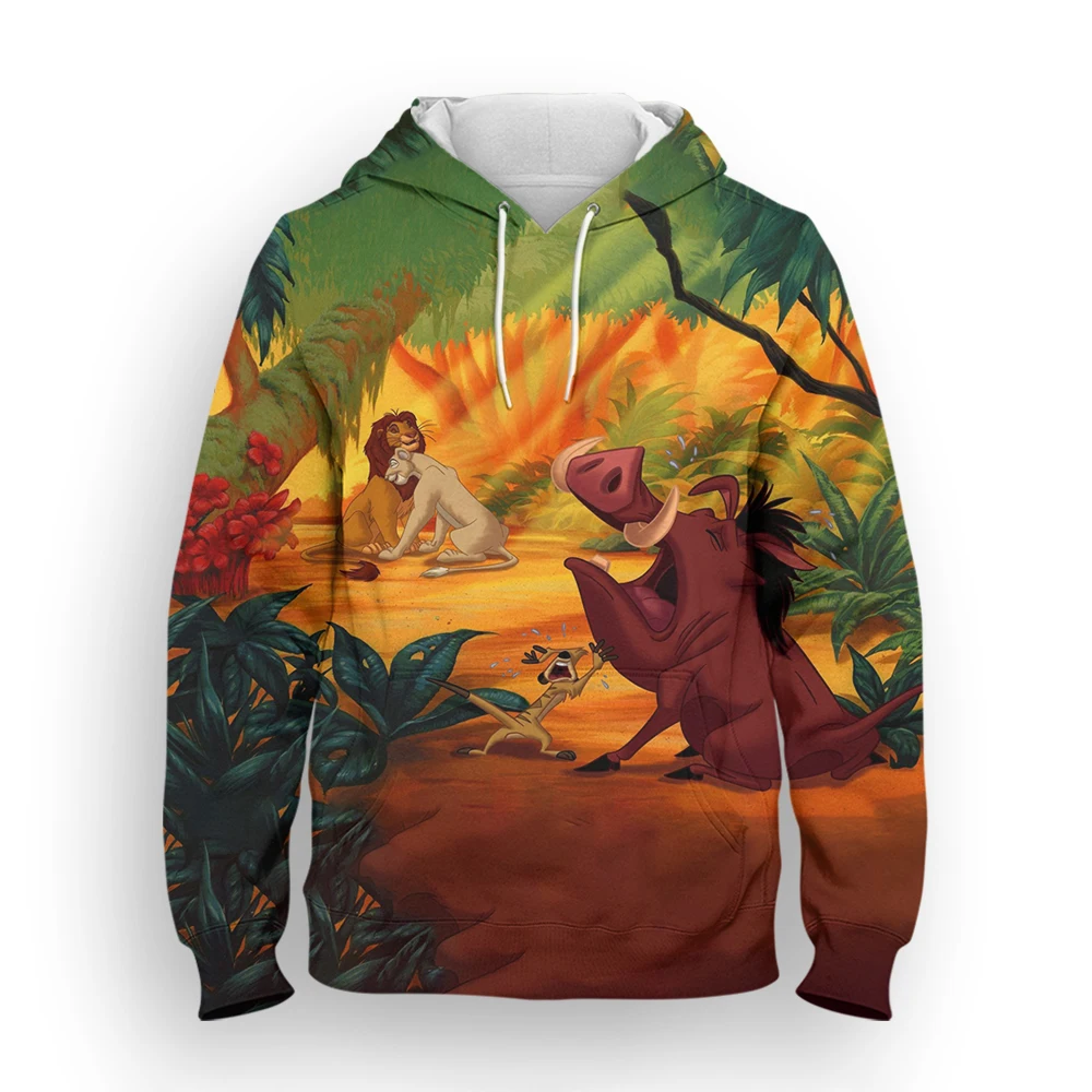 MINISO New Hoodies The Lion King Cartoon Anime 3D Print Men Women Fashion Oversized Sweatshirts Hoodie Kids Pullovers Tracksuits