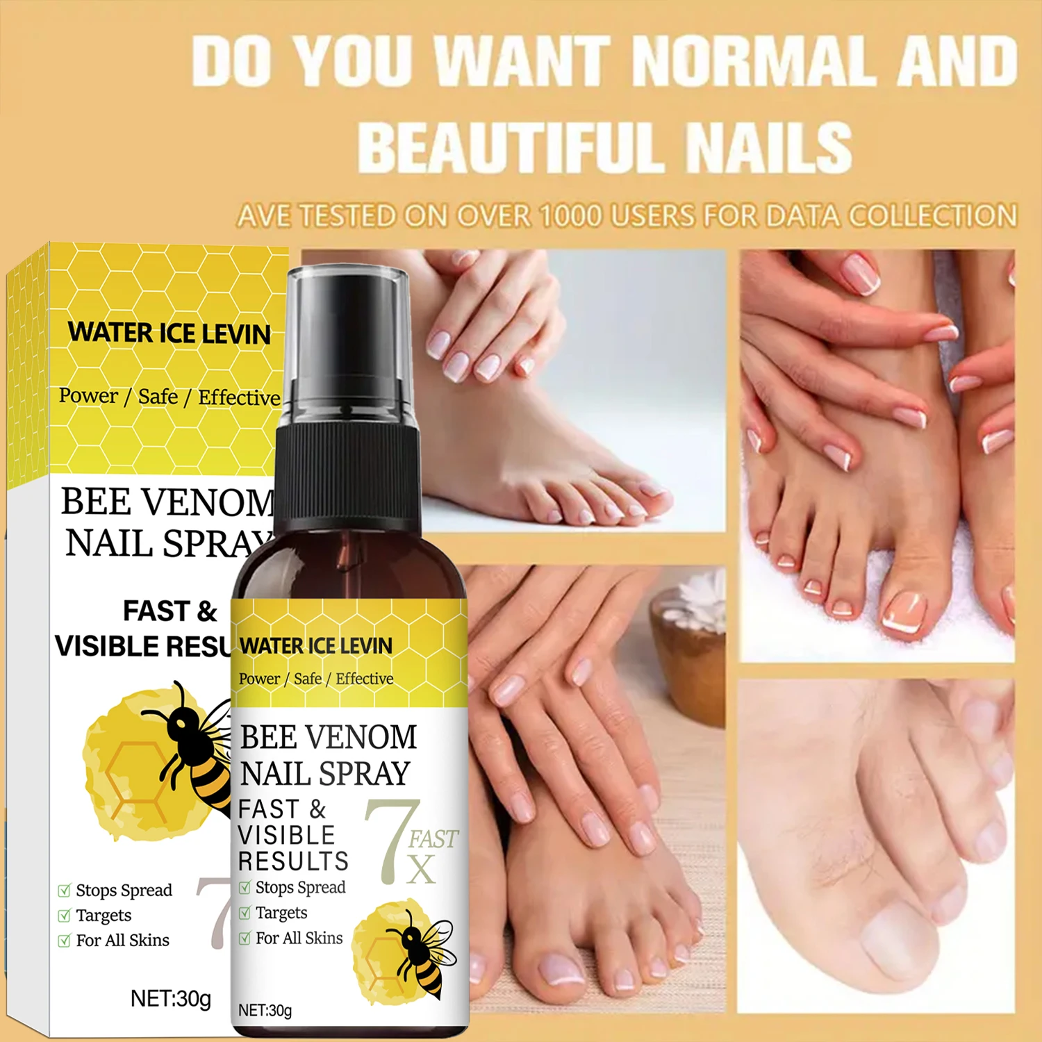 رذاذ أظافر سم النحل. نتائج سريعة ومرئية. تركيبة فعالة آمنة للطاقة. توقف انتشار قضايا الأهداف. جميع أنواع البشرة. 30 جرام. #4