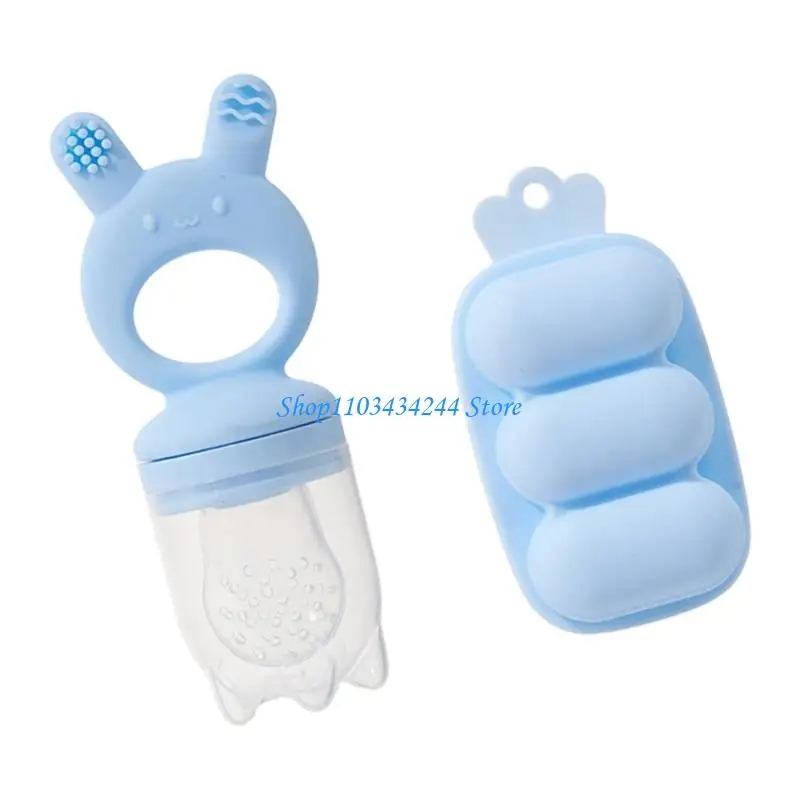 Silicone Baby Teether Feeder with Freezer Tray for Infants Safe Chewing Training and Healthy for Safe Infant