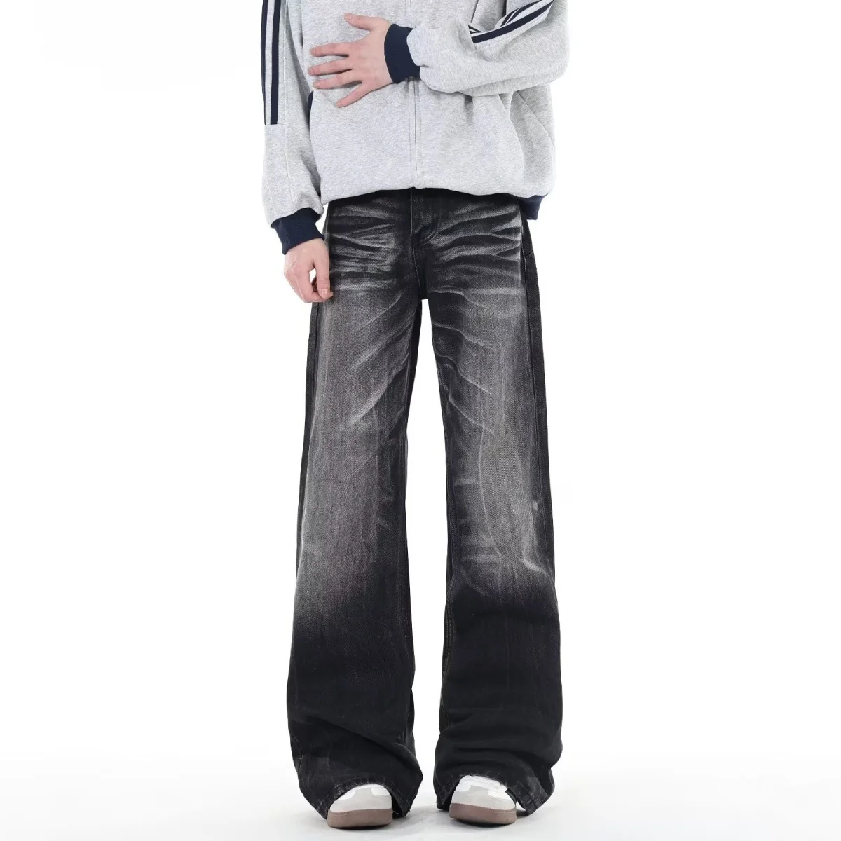 

Мужские джинсы Waed: прямые, облегающие, капроновые брюки, повседневные, из смесового хлопка и полиэстера, антистатические