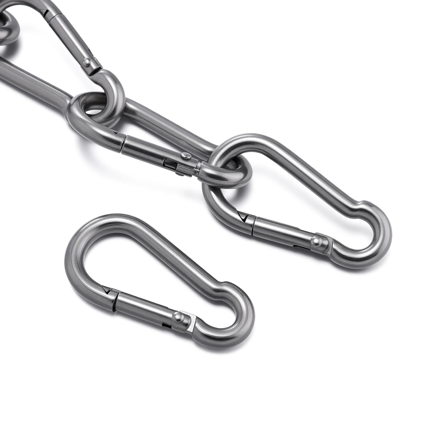 2pcs Spring Hook Quick Link Spring Snap Carabiner Stainless Steel 40 50 60 70mm Lock Ring Hook Climbing Safety Buckle image 4