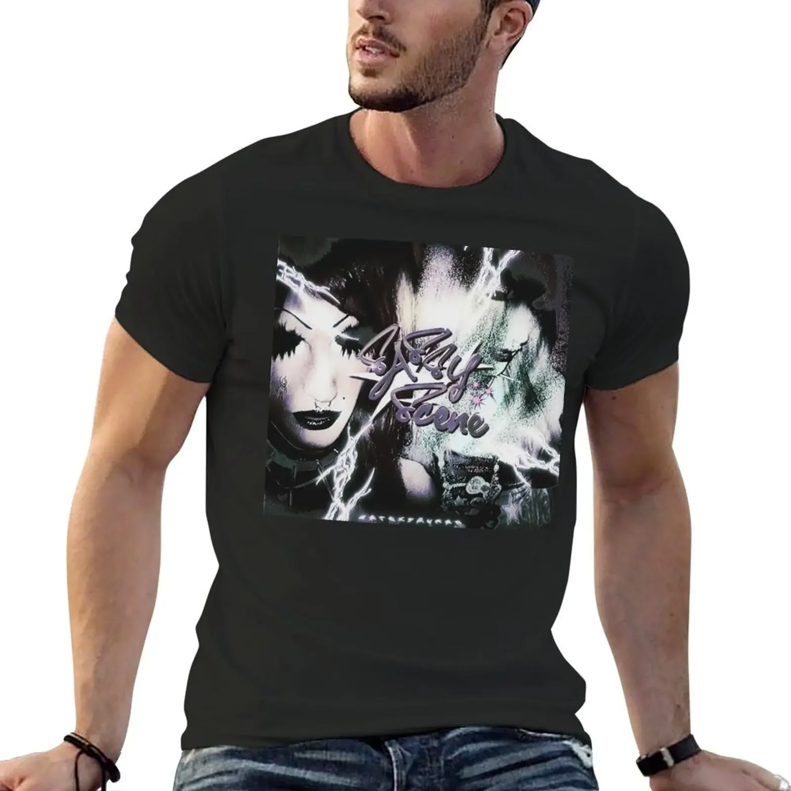 6ARELYHUMAN - SASSY SCENE T-Shirt quick-drying customs plus sizes tops mens plain t shirts