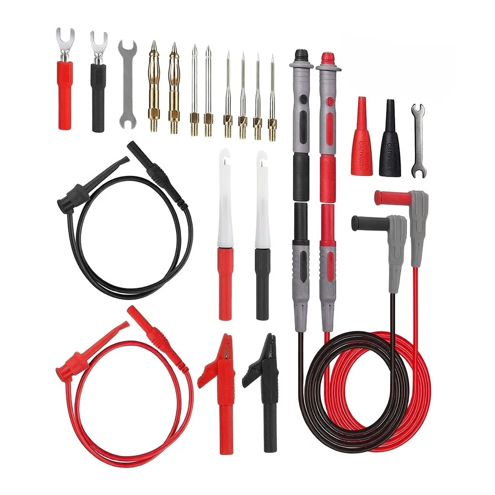 23Pcs Multimeter Test Kit Gold Plated Probes Wire Piercing Clips For Auto Electrical Circuit Testing Meter Accessories Tool
