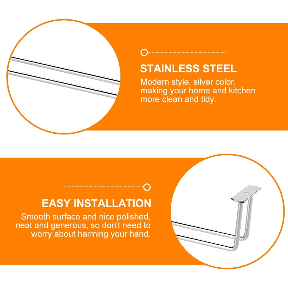 

2pcs Stainless Steel Wine Glass Holder Modern Silver Metal Hanger For Kitchen Cabinet Stemware Organizers Wine Cup Holder Glass