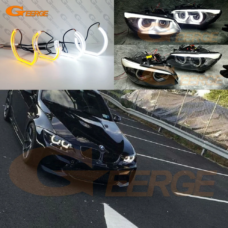 

For BMW 3 Series E90 E91 E92 E93 M3 Coupe Cabriolet Ultra Bright Day Light Turn Signal DTM Style LED Angel Eyes Kit Halo Rings