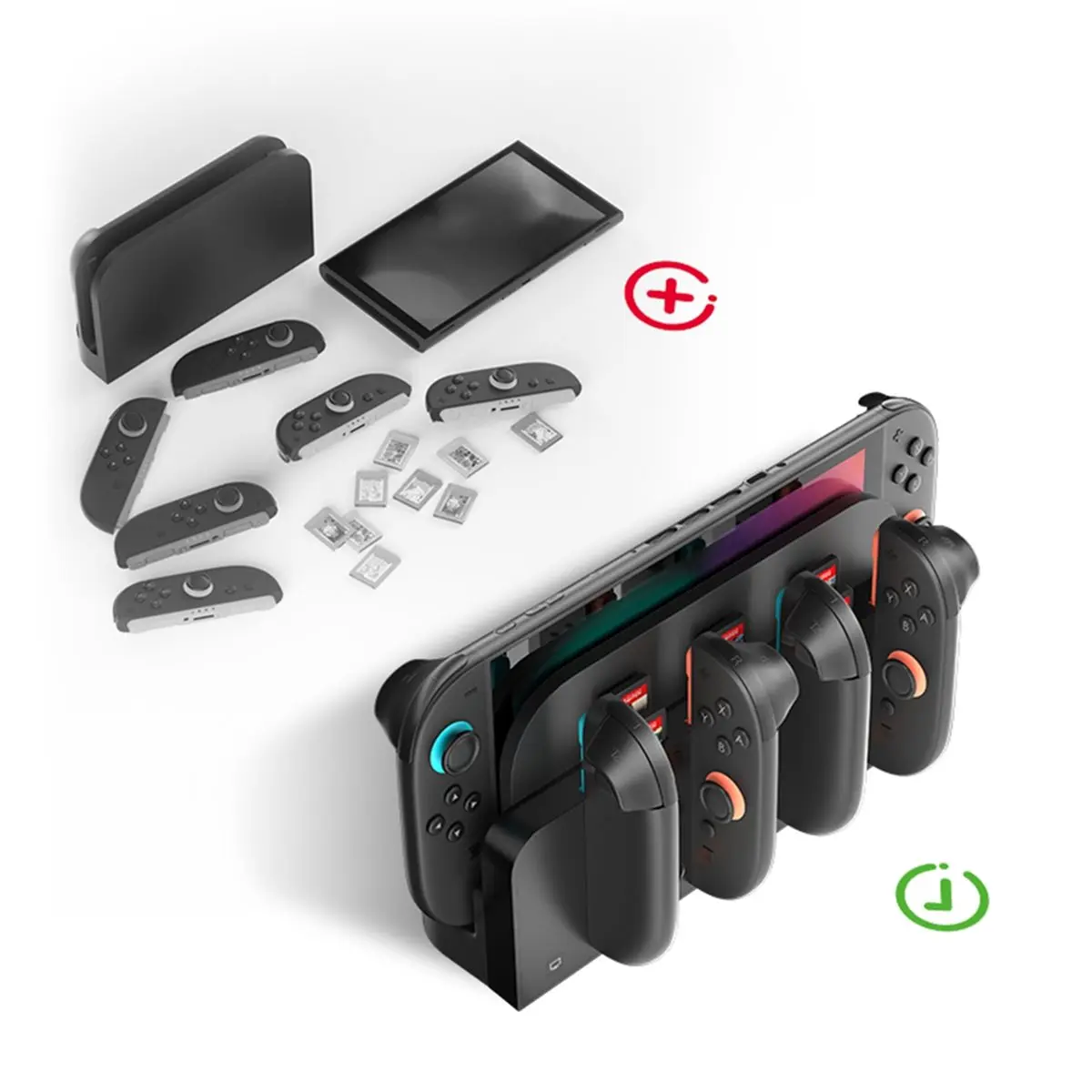 

For Switch 2 Console Storage Charging Dock for NS2 Left and Right Controller Charging Dock and Can Store Game Cartridges