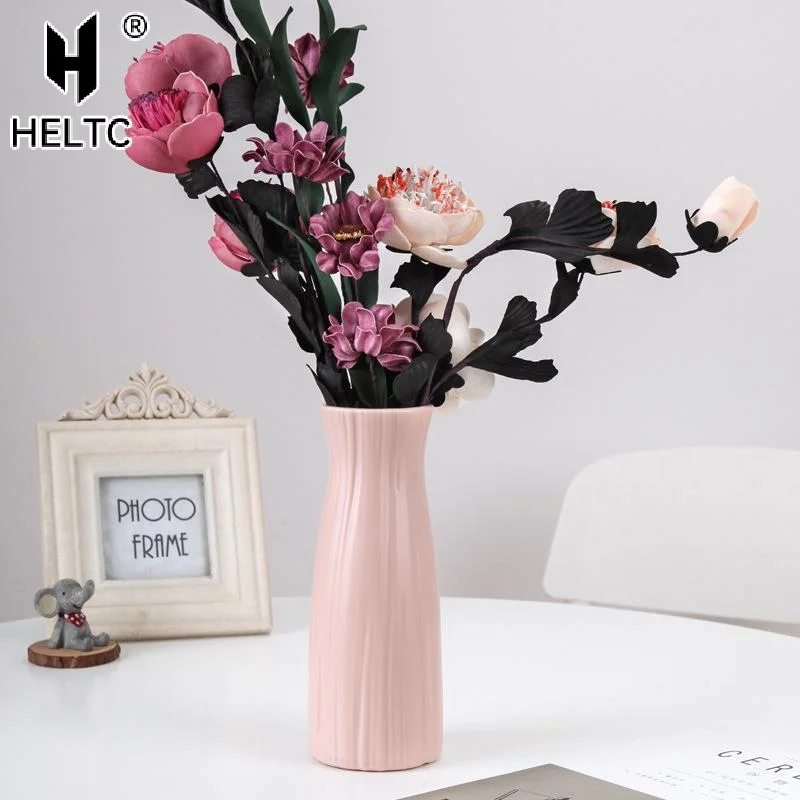 Plastic Dried Flower Vase With Minimalist Geometric Plastic Flower Pot Living Room Small And Fresh Flower Arrangement Decoratio