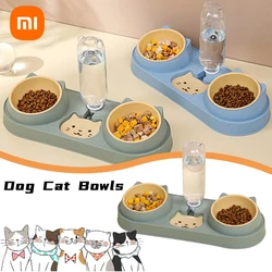 Pet Cat Bowl Automatic Feeder Dog Food Bowl With Water Fountain Double Bowl Drinking Raised Stand Dish Bowls For Cats