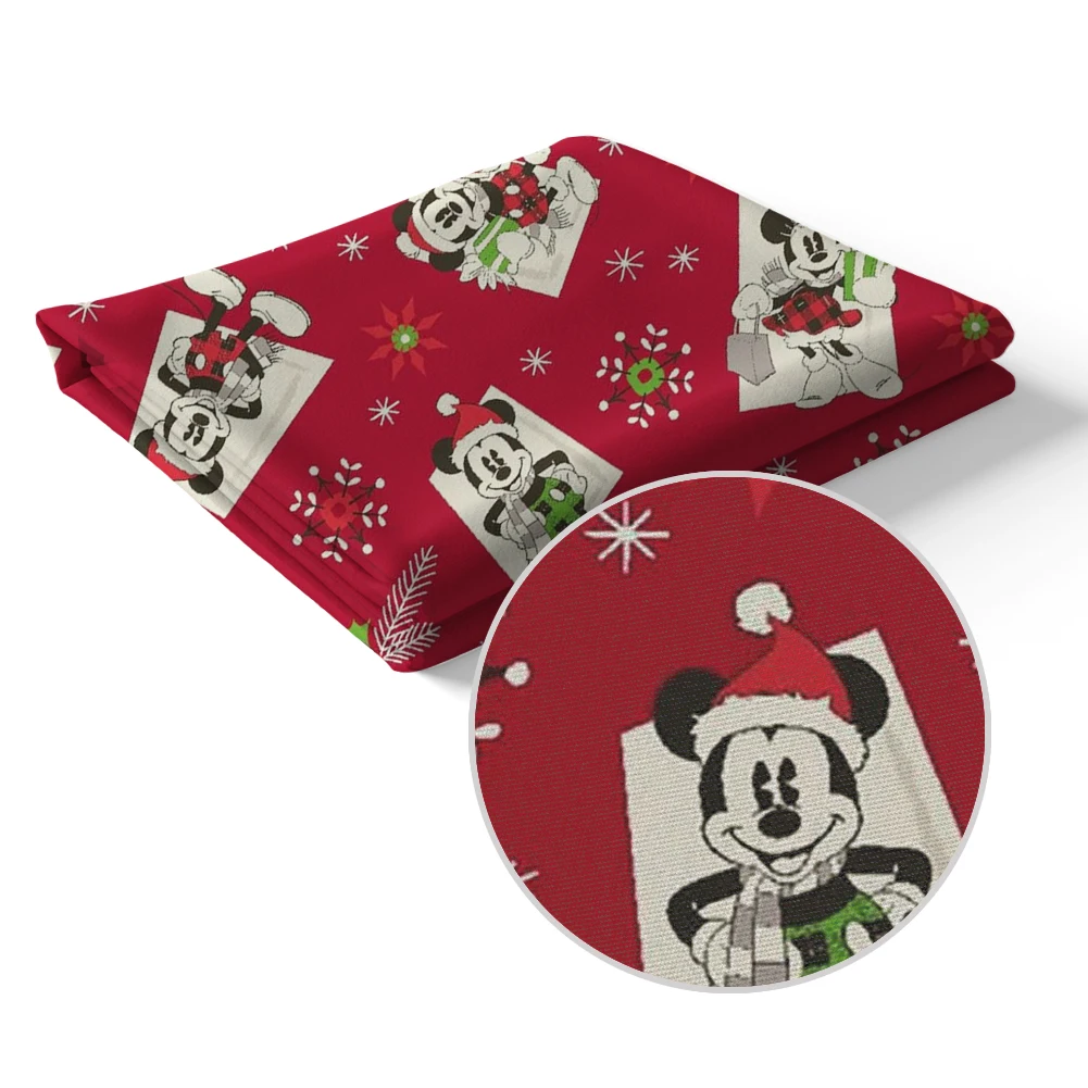 50*145cm Disney Mickey Minnie Weihnachten Cartoon gedruckt Großhandel benutzer definierte Pfirsich Haut Mikro faser für Kleidung Nähen Patchwork