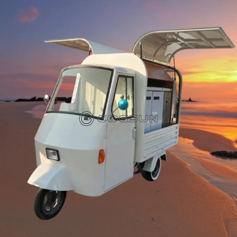 Electric Tricycle Food Truck Vending Snack Three Wheels Food Cart Mobile Breakfast Snack Food Truck Trailer Full Equipment