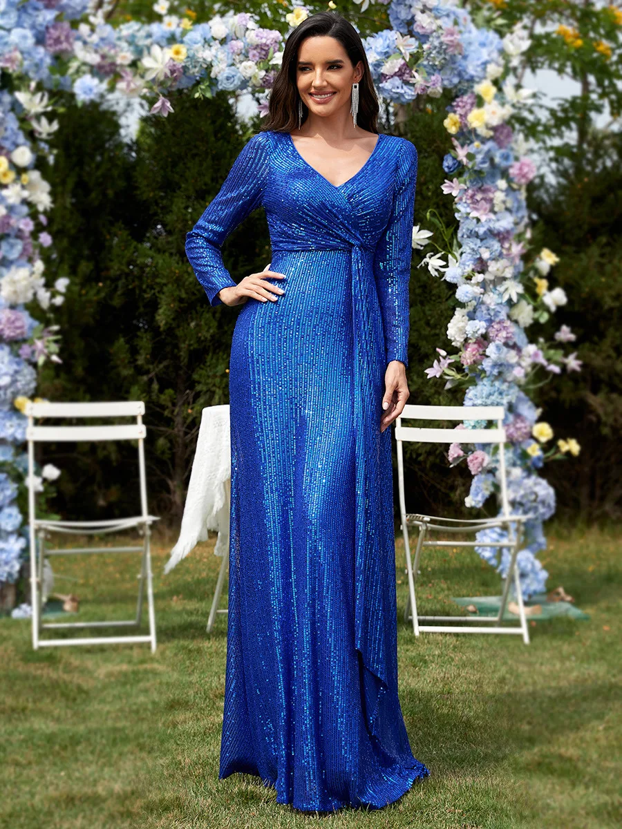 

Ele Women's Evening Gown Multi-Color Luxury High-End Personali Lady Host Absolutely Beautiful Faionable Zipper Sle ...