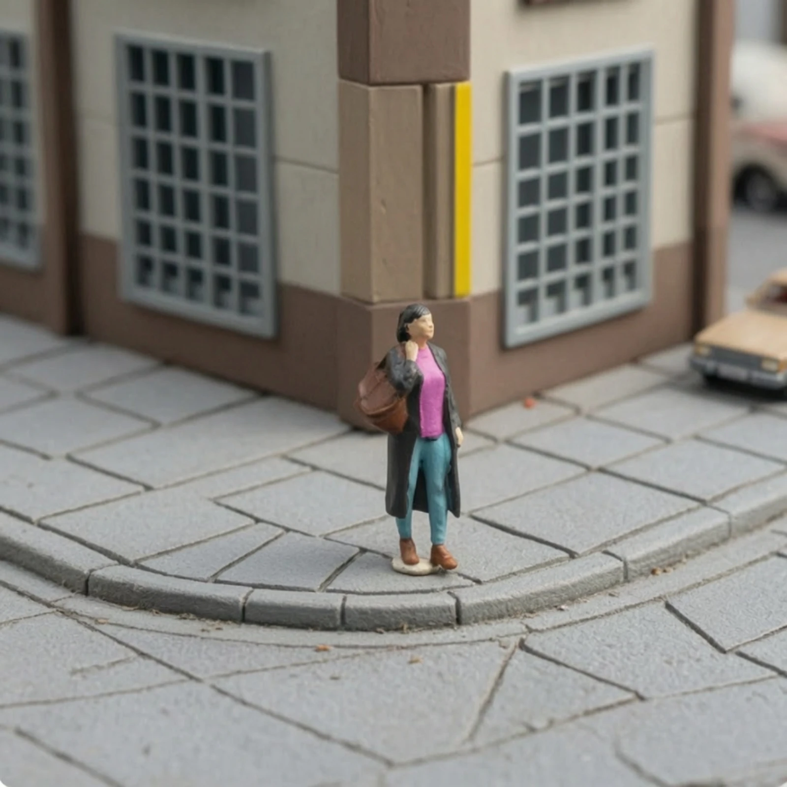 Woman in Long Coat Pre-Painted Miniature Woman Miniature Figure with Coat Collectible Scale Model Person Vivid for Modelers