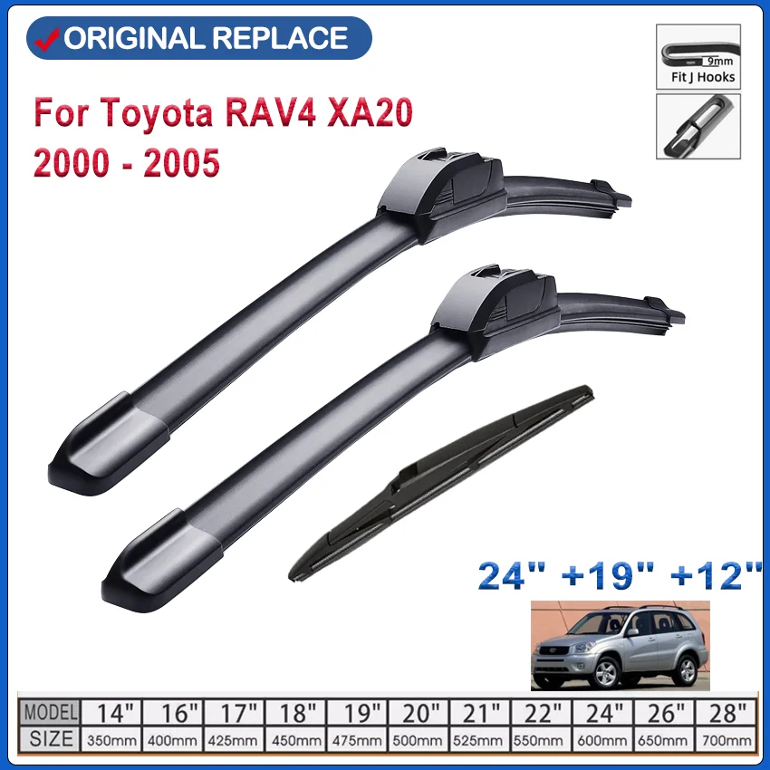 Car Wiper Front & Rear Wiper Blades Set Kit For Toyota RAV4 XA20 2005 2004 2003 2002 2001 2000 24