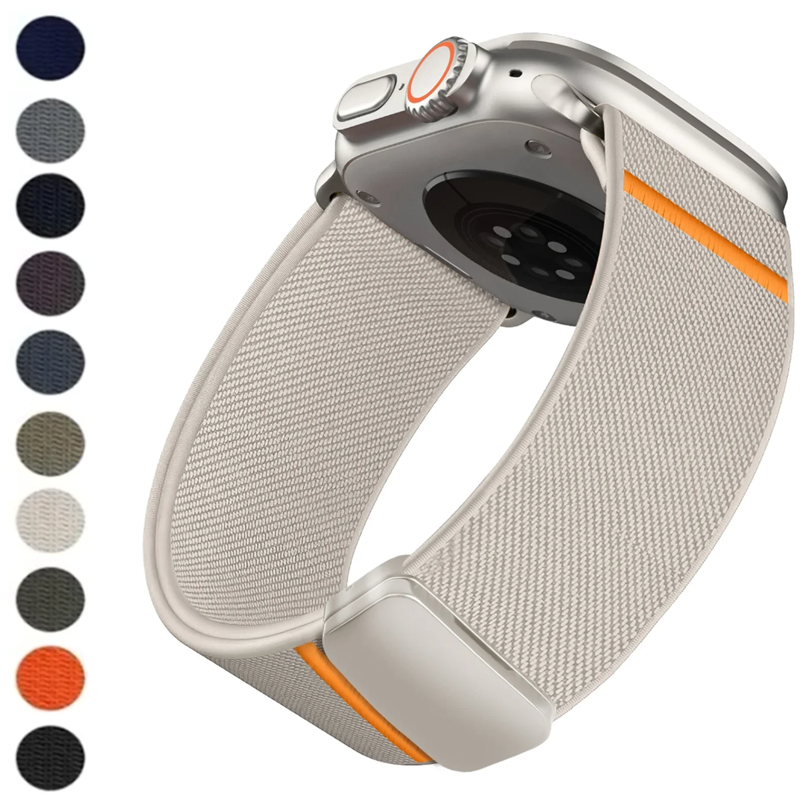 Nylon-Schlaufe für Apple Watch Ultra 2 Armband 49mm 44mm 46mm 42mm 45mm Magnetisches Armband Correa IWatch Series 10 9 8 7 6 5 3 SE Bänder