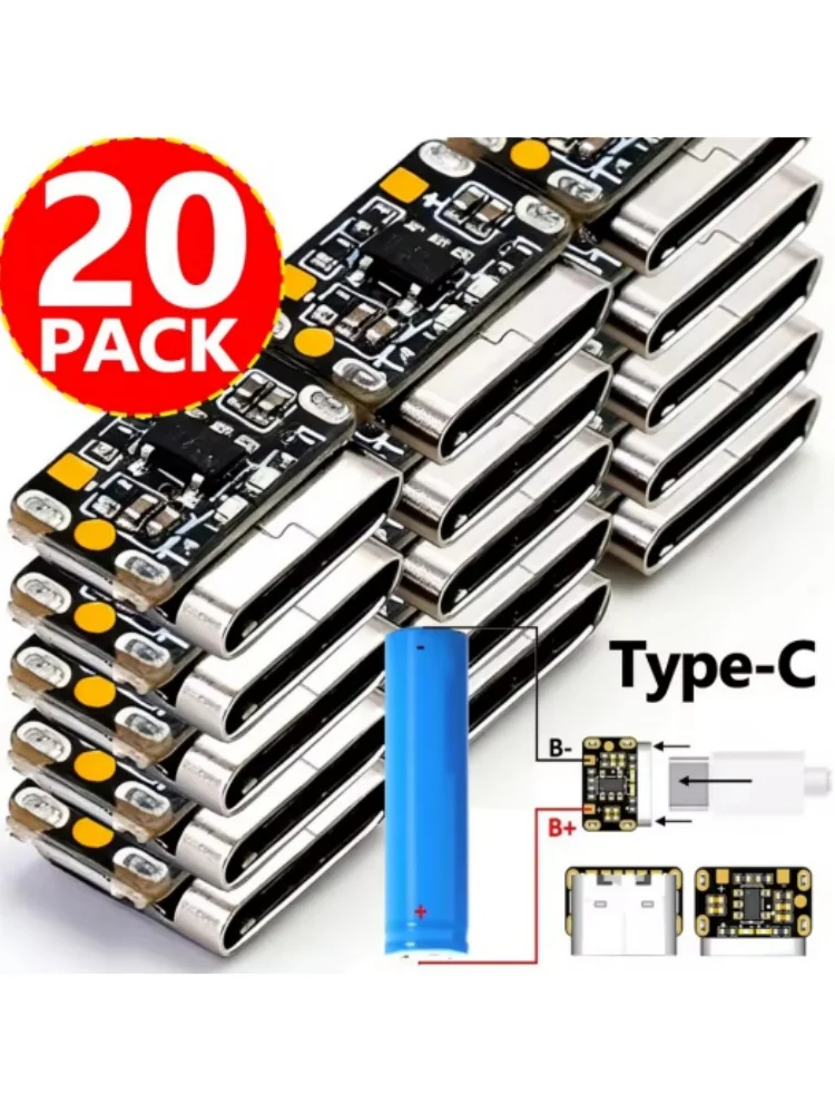 1-20 SZT. Mini Moduł Ładowania Baterii Litowej 3.7V 4.2V 18650 Płytka Zabezpieczająca Ładowarkę Baterii Litowej Interfejs Type-C — zdjęcie 2