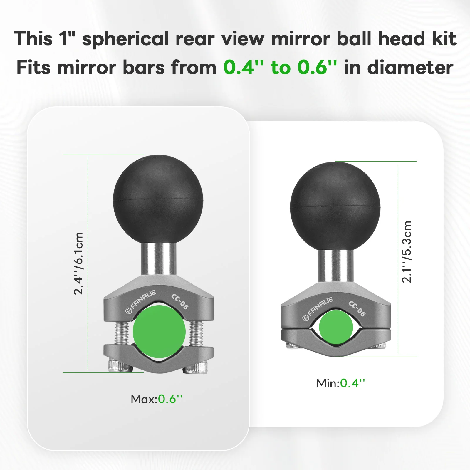 FANAUE Aluminiumlegierung Motorrad-Rückspiegel Handyhalterung 25mm/20mm/17mm Kugelkopf-Erweiterungsbasis ist stabil – Detail 7