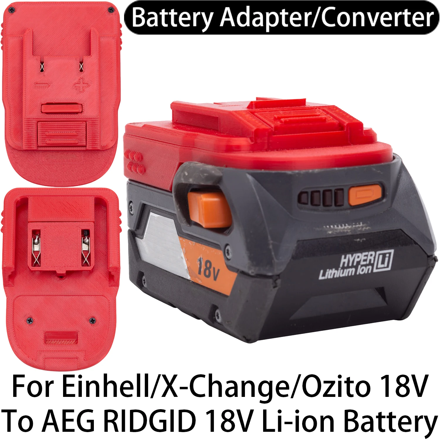 Adapter/Converter for Einhell Ozito 18V Li-ion Tools to AEG RIDGID 18V Li-ion Battery Adapter/Converter Power Tool Accessory