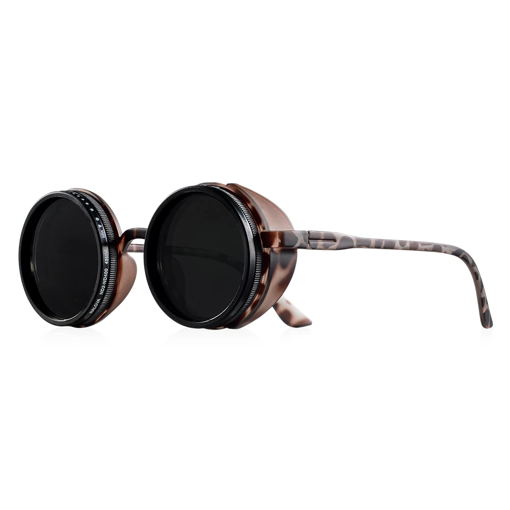 CRIXALIS Handgemaakte ND Verstelbare Zonnebril 1 ~ 9 Handmatig Dimmen Bril Vissen Filter UV400 Retro Steampunk Gepolariseerde Zonnebril