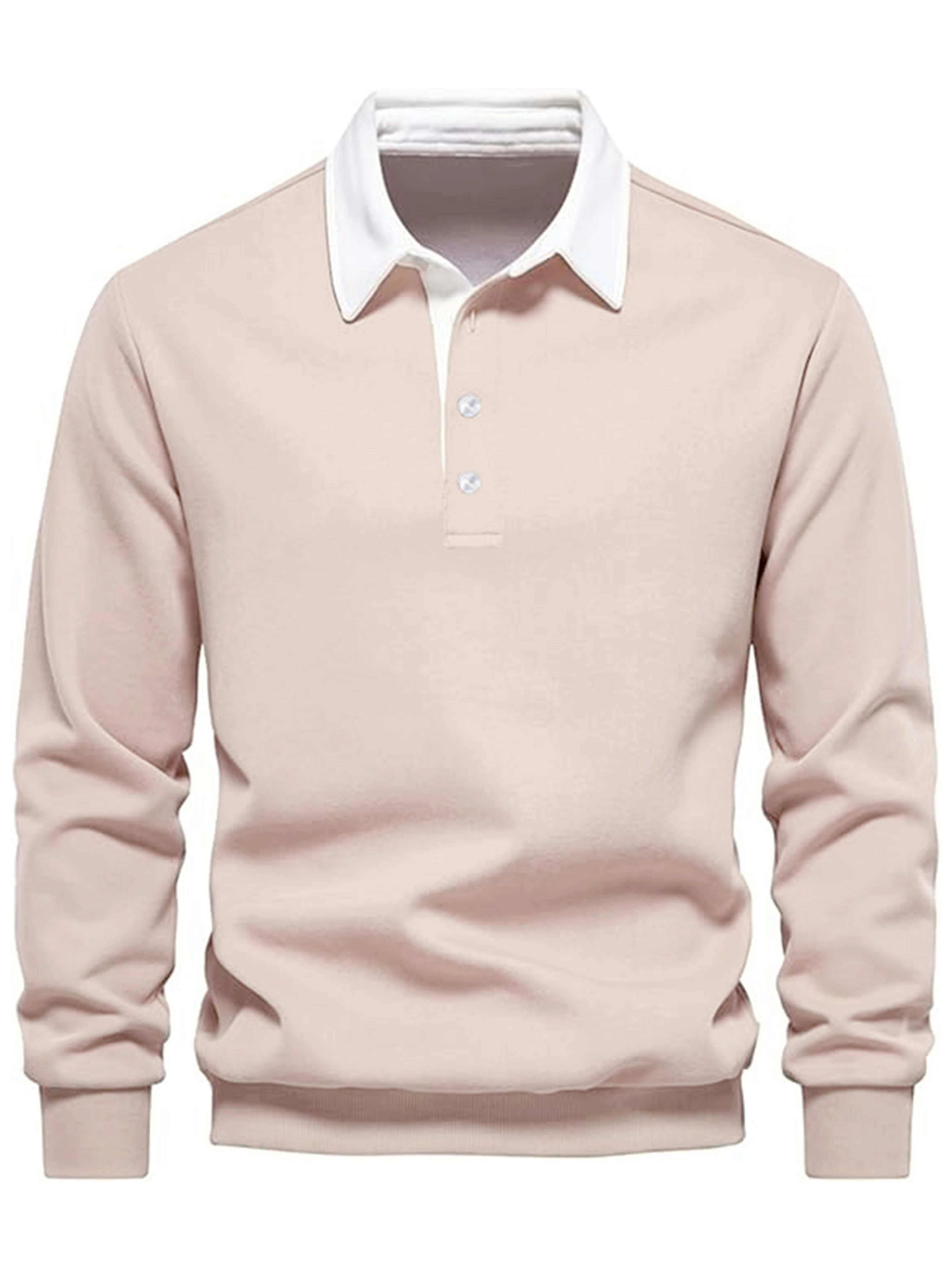 

Men's Spring and Autumn Fashion Lapel Fleece Pullover, Solid Color Button Men's Clothing, Outdoor Men's Sweatshirt