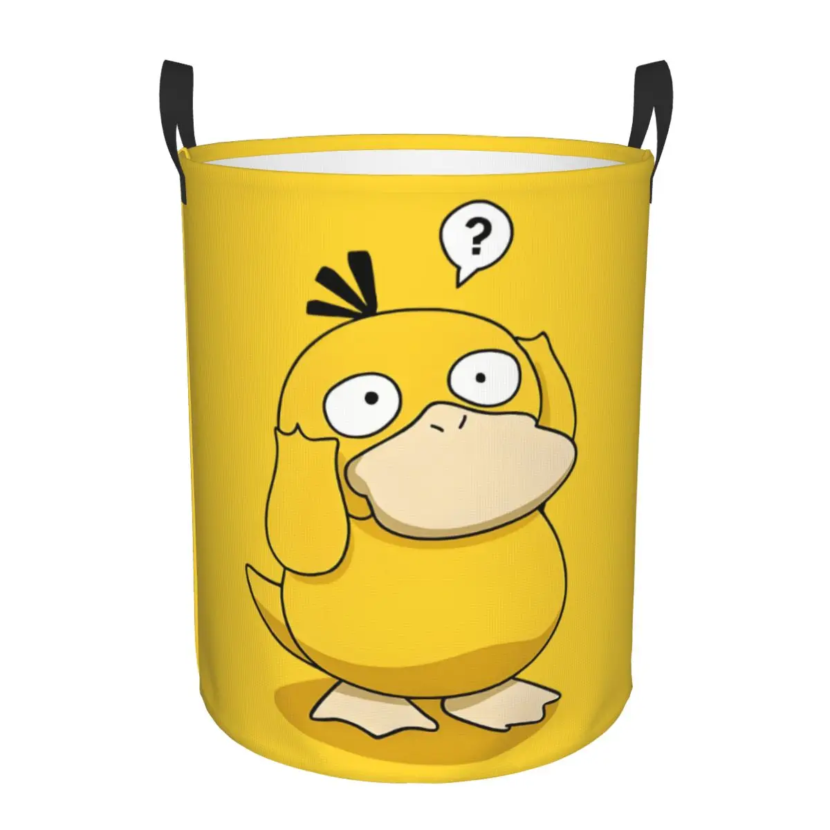 Custom P-Psyducks Laundry Basket Collapsible Duck Anime Clothes Hamper for Toys Storage Bin