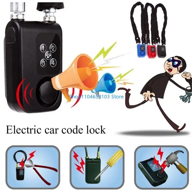 Anti-theft Bike Lock Password/Remote Control Keyless Bike Lock Stainless Steel Cable Cut Proof for Motorcycle