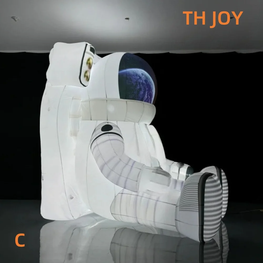 Envío aéreo rápido a puerta, decoración de astronauta inflable gigante, modelo de astronauta inflable publicitario personalizado con luz