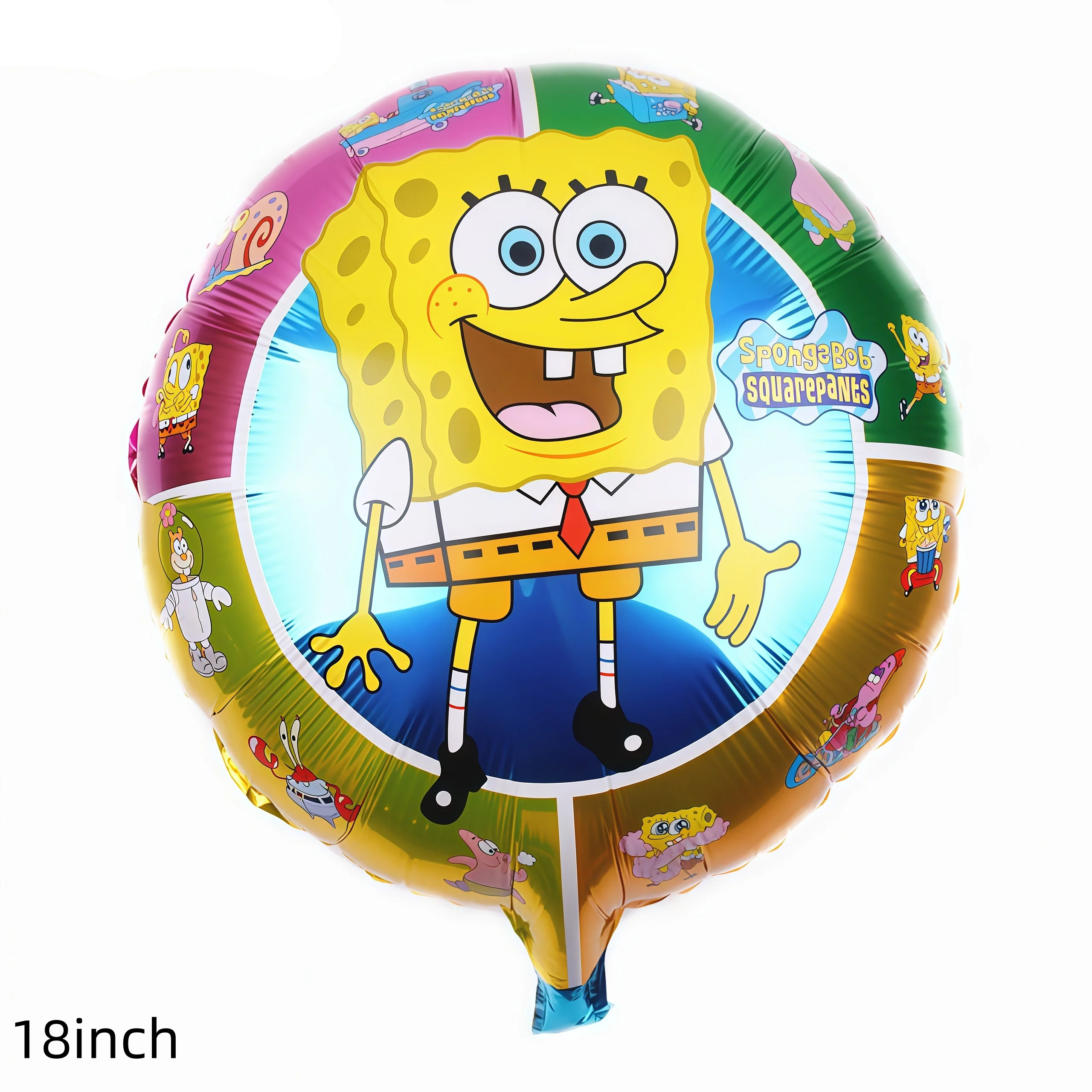 3/6/7Pcs SpongeBob SquarePants & Patrick Star Foil Balloons Set With Cake Topper Happy Birthday Banner Kids Birthday Party Decor view 3