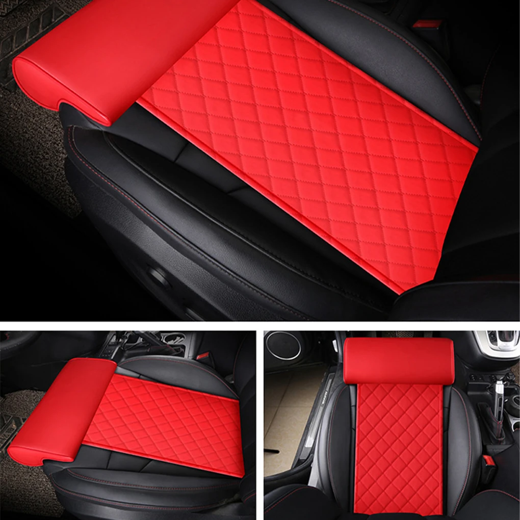 Easy To Install Car Seat Extender Cushion Soft And Comfortable Relieve Leg Pressure Universal Beige-rhombus