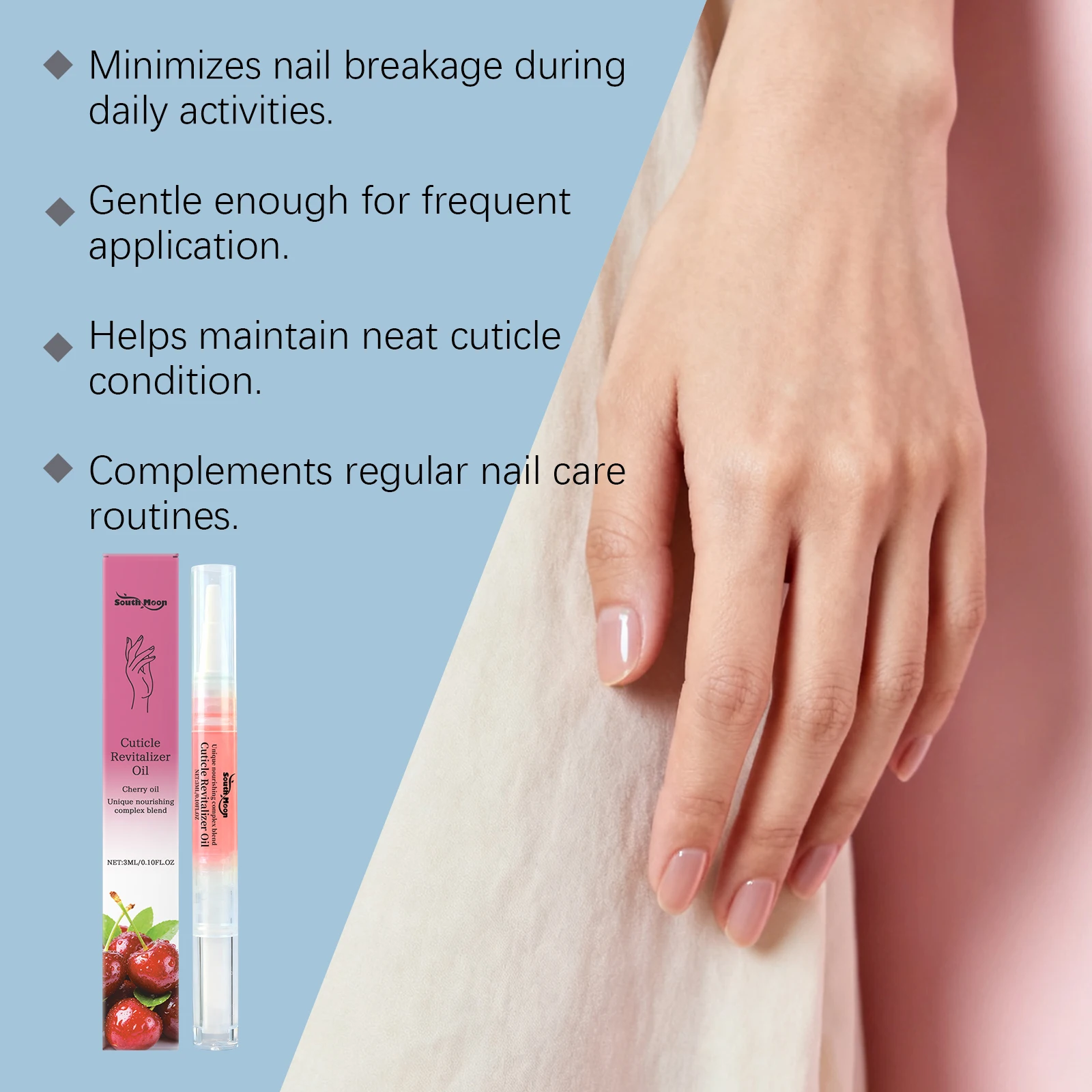 قلم زيت مغذي لطيف للعناية بالأظافر - تطبيق يومي لترطيب الأظافر، والعناية المتخصصة لسطح الأظافر الناعم
