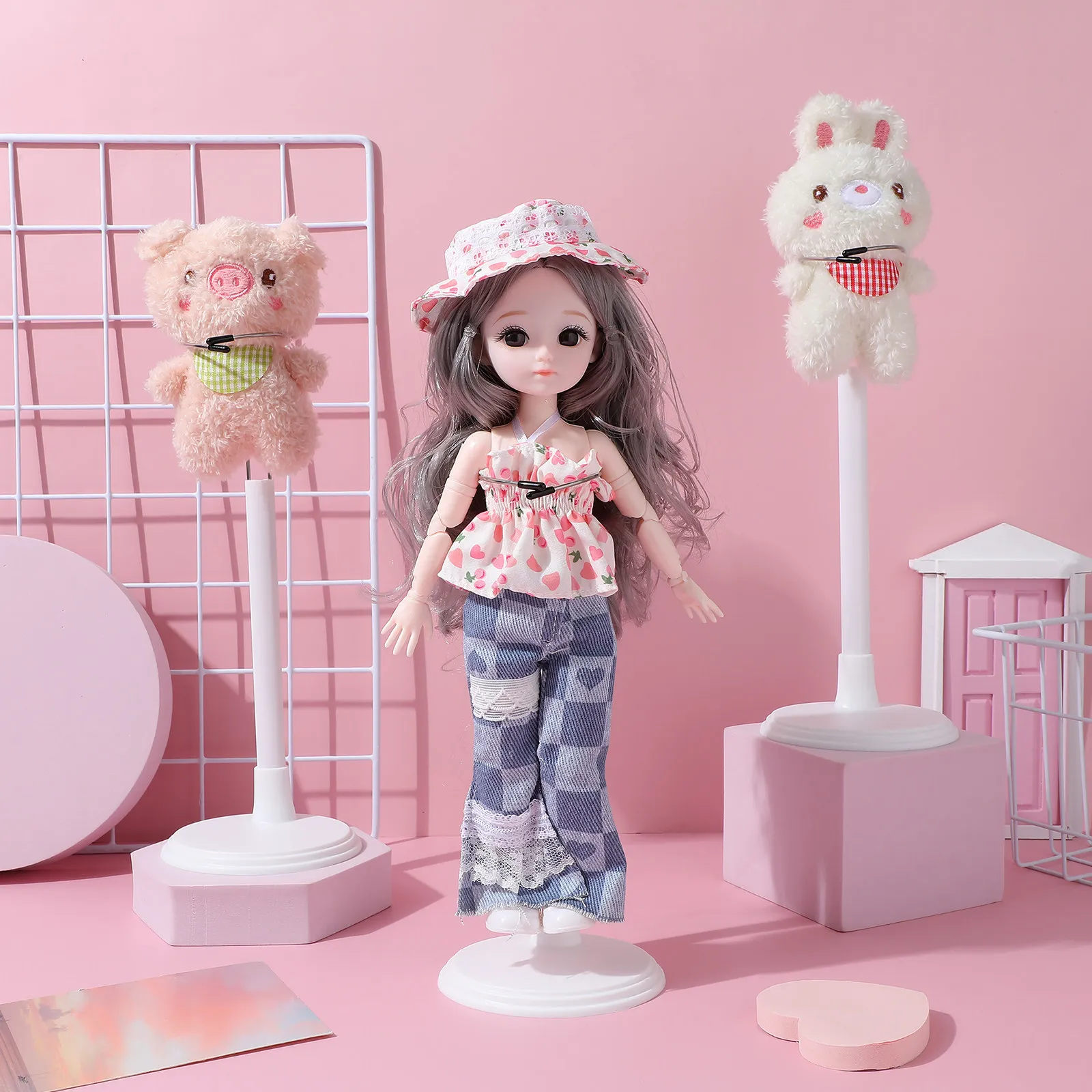 

4Pcs Support Stand for Creative Lightweight Display Rack Portable Animal Holder Space Saving Home Organization White