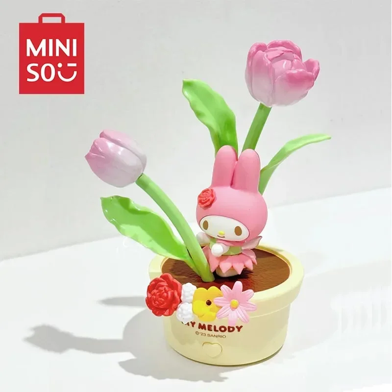 

MINISO Flower Fairy Series Kuromi Cinnamoroll My Melody Sanrio Night Light Tulips with Sleeping Birthday Gift Children's Toys