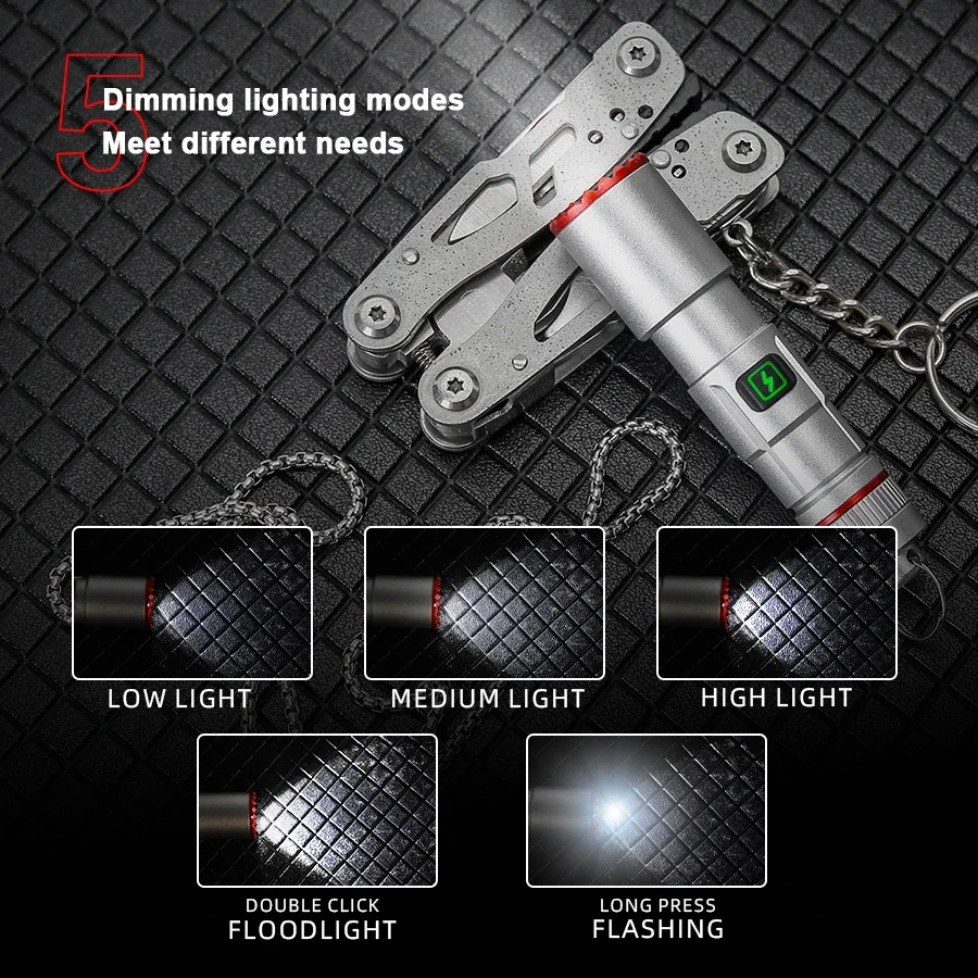 Imagem -03 - Pequena Lanterna Led Portátil Usb Recarregável Edc Keychain Lanternas à Prova Dágua Chaveiro Mini Flash Light para Acampar Caminhadas