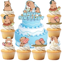 Capybara Cake Decoration Kapibara Cupcake Toppers Birthday Decorating Kids Boy Party Decorations Baby Shower Party Favors
