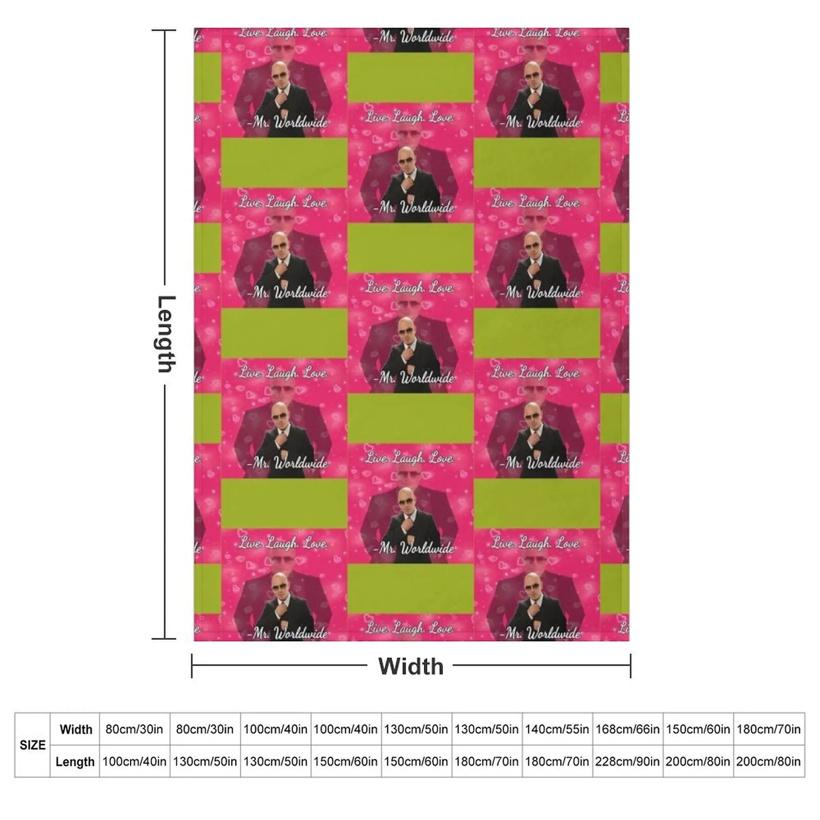 Mr. worldwide says to live laugh love Throw Blanket couch cozy soft plush fuzzy picnic outdoor blanket
