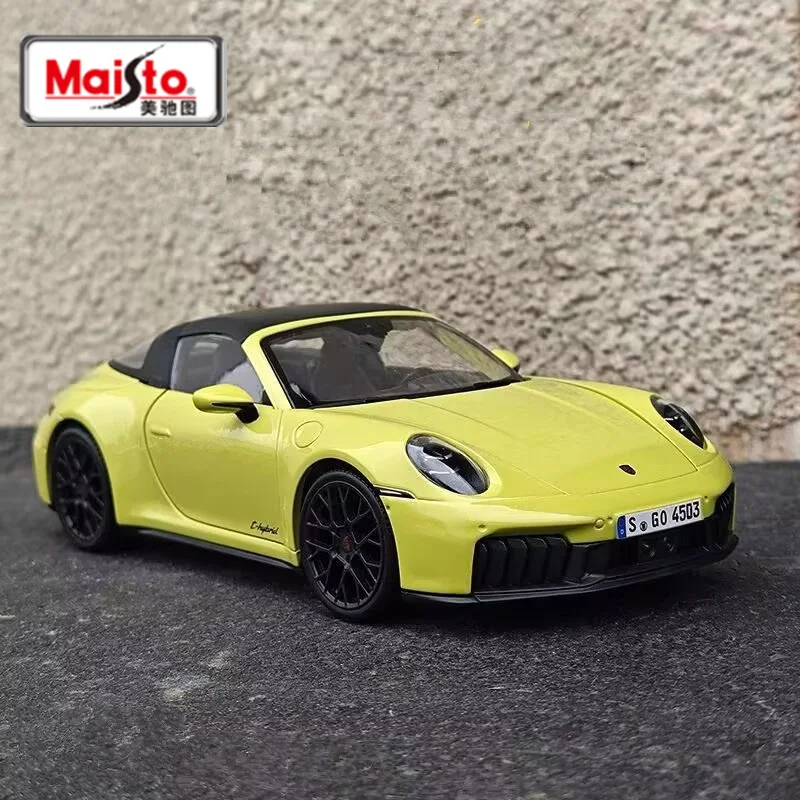 마이스토 1:18 포르쉐 911 타르가 4 GTS 992.2 합금 트랙 스포츠카 모델 다이캐스트 메탈 레이싱카 자동차 모델 어린이 장난감 선물