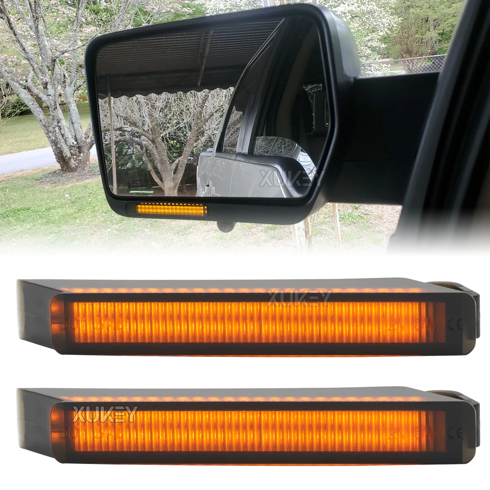 Smoked Dynamic Turn Signal Indicator Lamp Side Under Mirror Puddle Light For Ford 2009-2014 F-150 Expedition Raptor 2010-2014