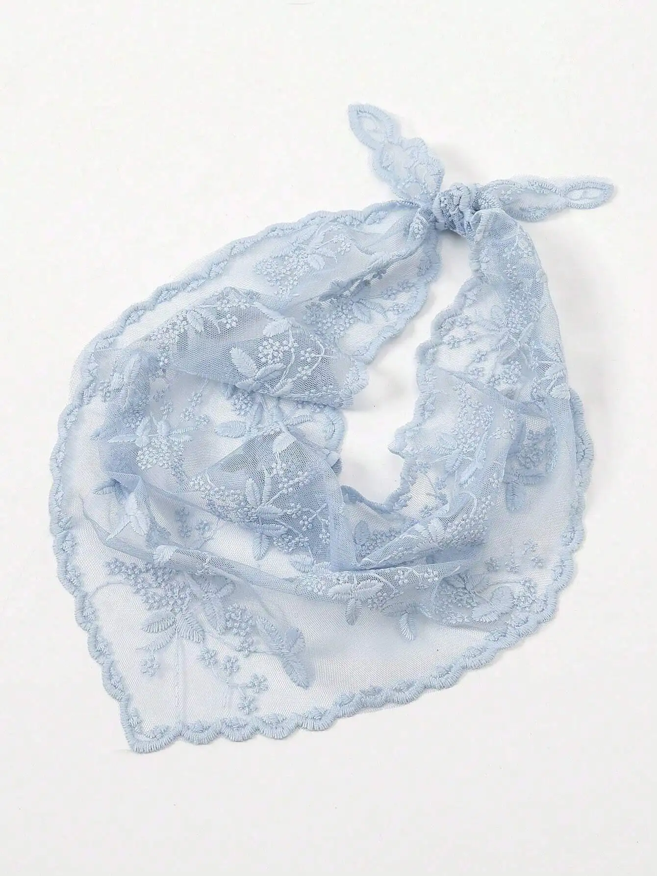 

Lace Floral Border Scarf Bandana Wrap Headband For Women