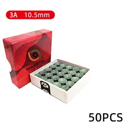 당구 스누커 큐 스틱 팁, M 경도, 당구 큐 액세서리, 3A, 50 개, 10.5mm