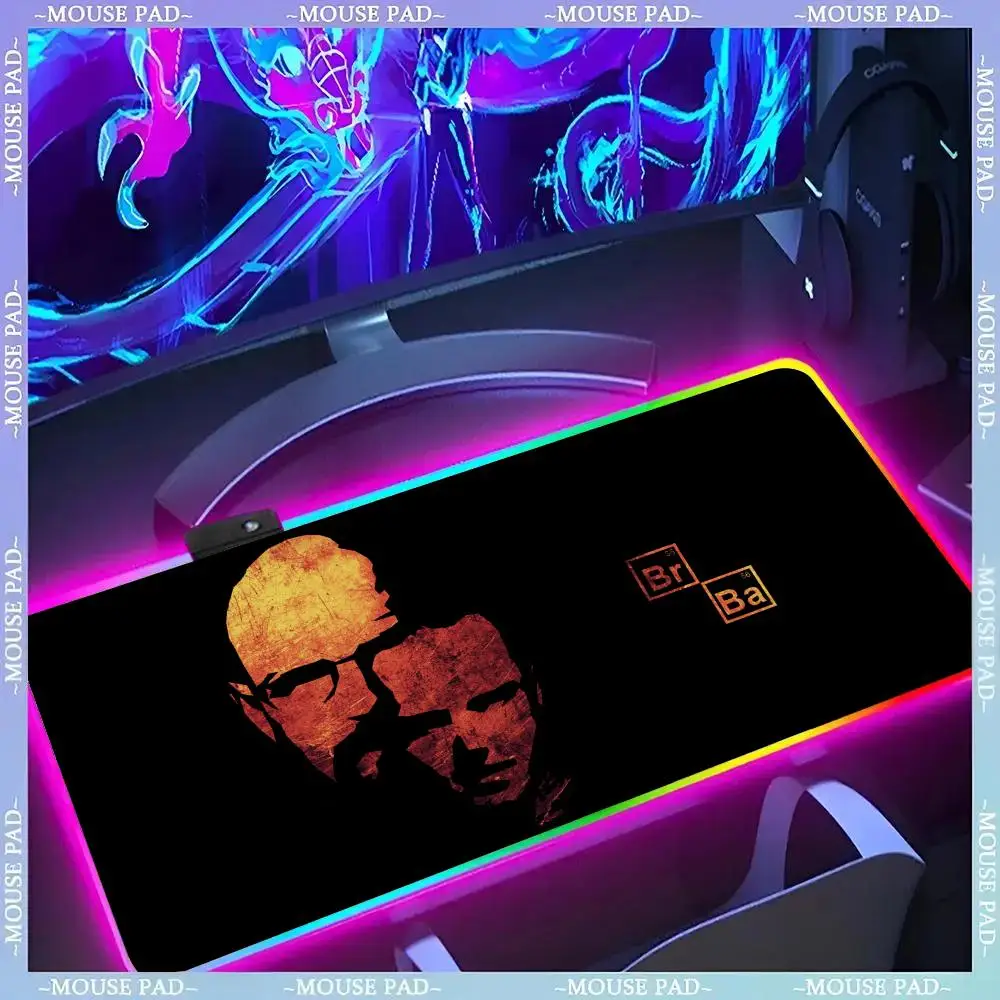

Коврик для мыши Heisenberg Breaking Bad, геймерский люминесцентный светодиодный коврик для мыши, игровой стол, RGB настольный коврик, клавиатура, коврик для мыши для ПК