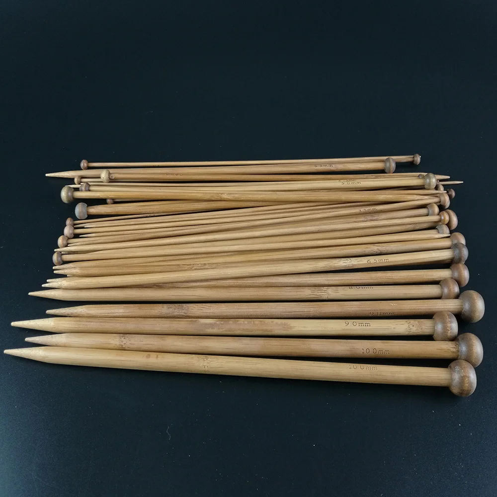 

36Pcs 18 Sizes 35cm Carbonized Bamboo Knitting Needles Set Knit Kit Single Pointed Crochet Hooks Weaving Sewing Tools 2mm-10mm