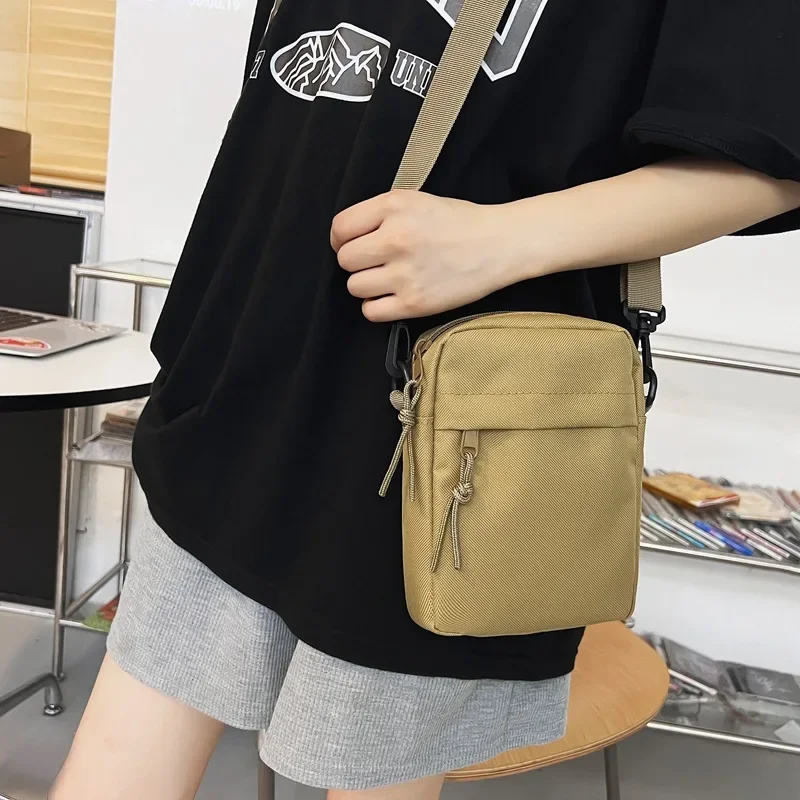 Mini Canvas Crossbody Bags for Women Men Small Handbags Shoulder Messenger Bag Korean Girl Boy Student Flap Phone Bag Purses