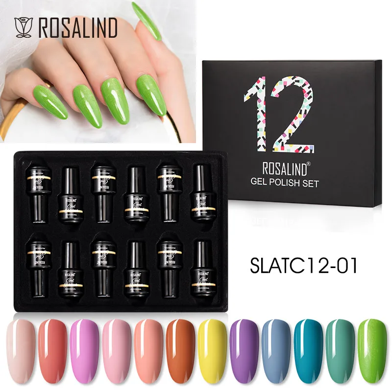 

Rosalind 2/4/6 PCS 7ML Bottle Gel Nail Polish Set Vernis SemiPermanent UV Hybrid Varnish For Manicure Nails Art Gel Polish Set