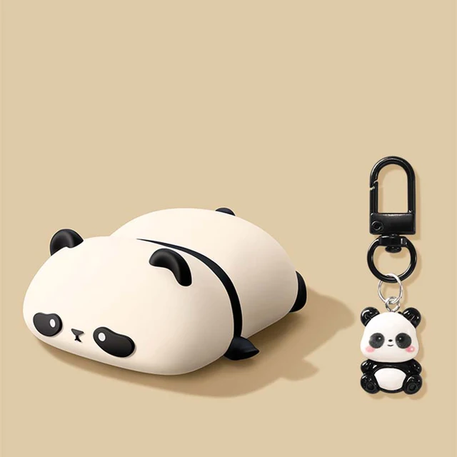 Etui na słuchawki Cute Lying Panda do słuchawek AirPods 4 (2024) Airpod Pro 1 2 3 Bluetooth Earbuds Charging Box Protective Earphone Cover