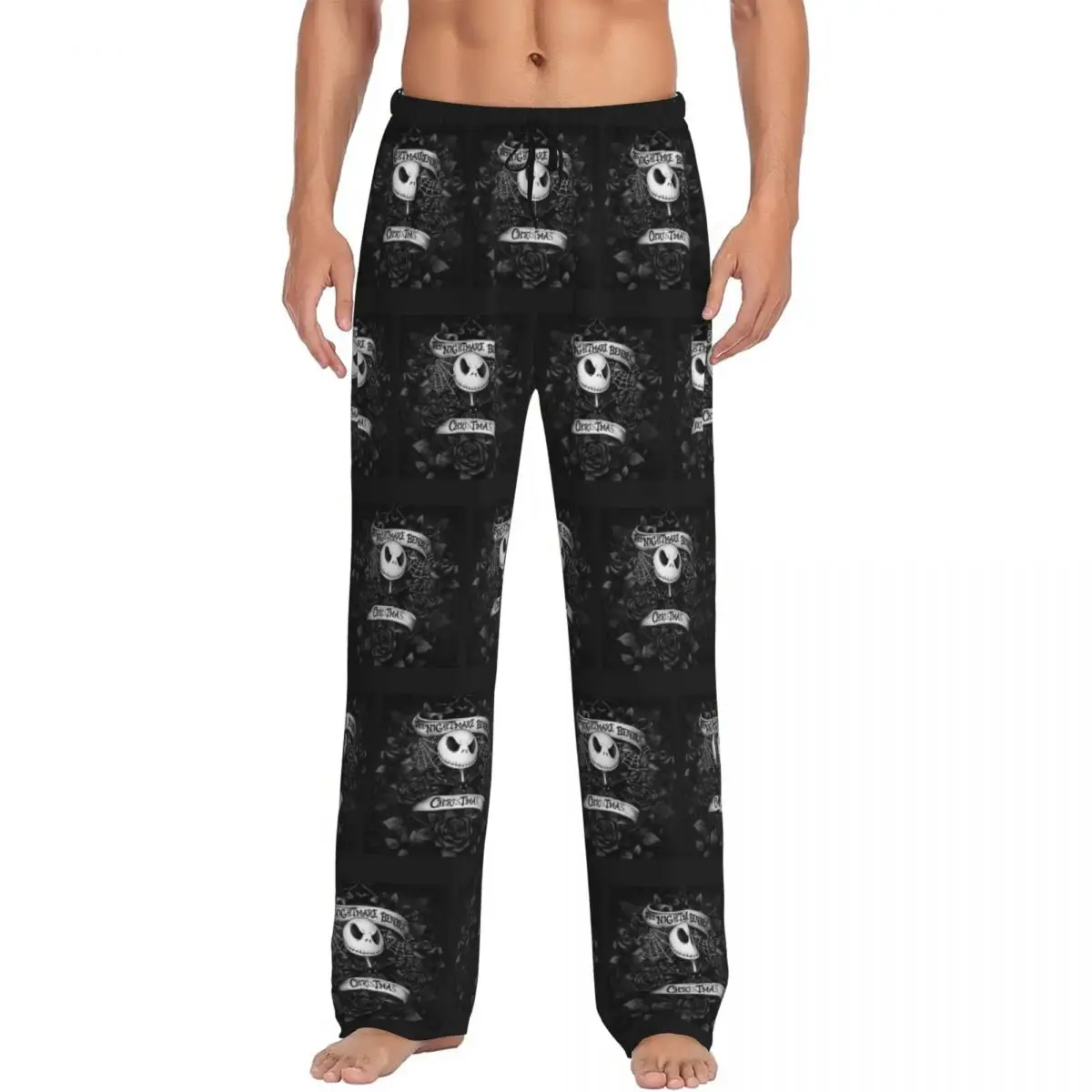 Pantalones de pijama personalizados de pesadilla antes de Navidad, ropa de dormir con bolsillos para Halloween, Skull Jack, esqueleto, para dormir