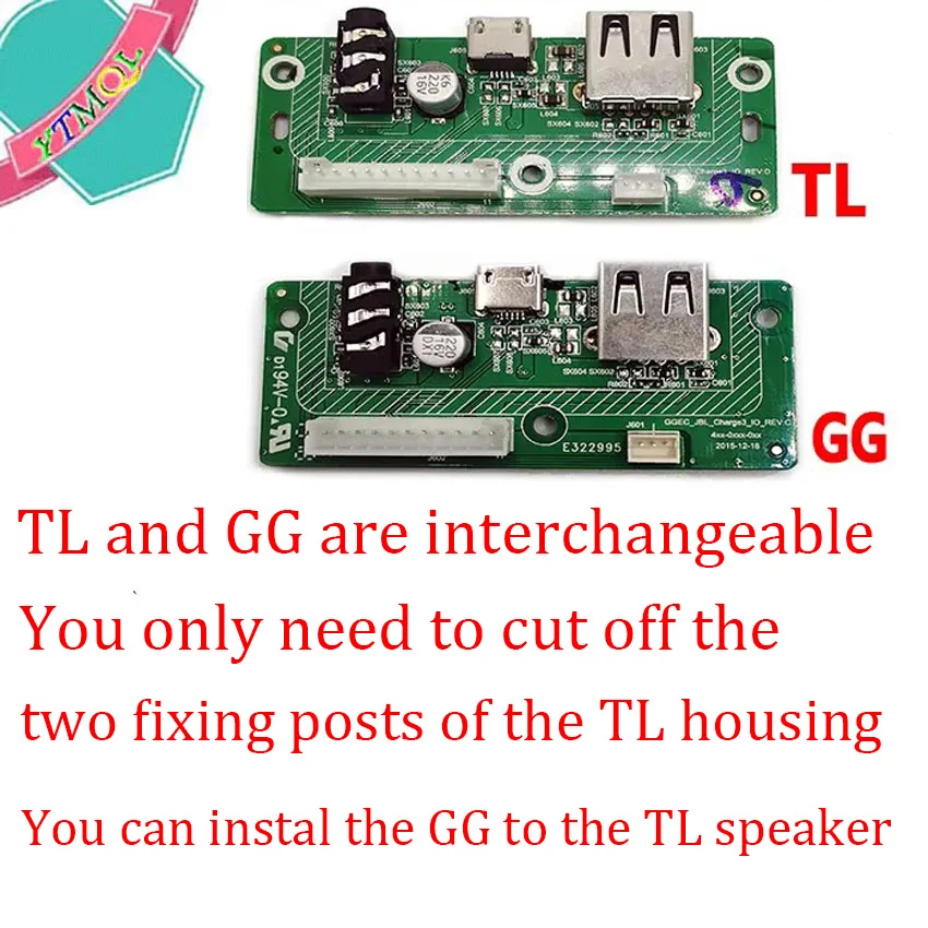 Placa de fuente de alimentación para altavoz JBL charge3 GG TL, 1 piezas Original, puerto de carga Micro USB, Conector de Audio USB 2,0