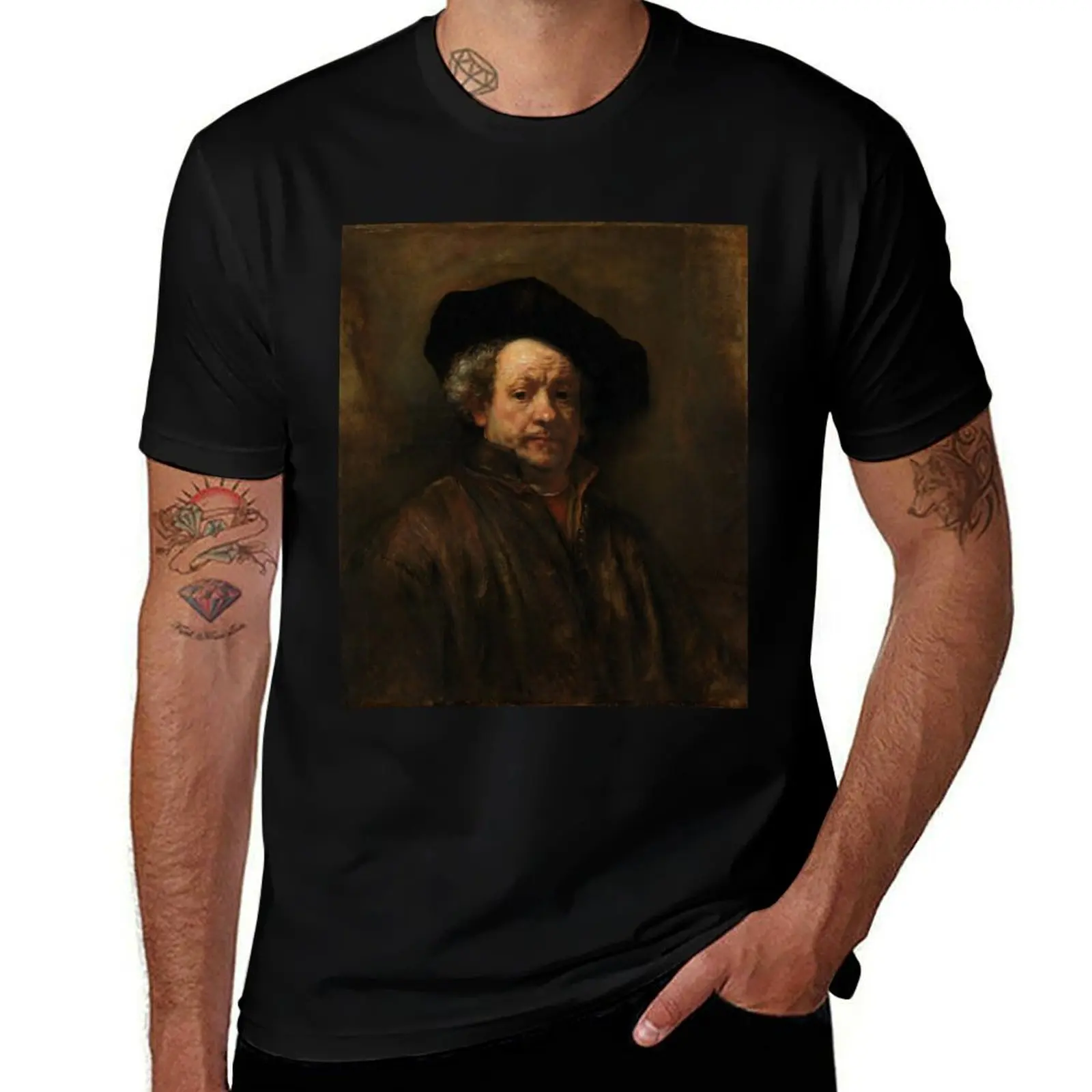 

Rembrandt Self-Portrait T-Shirt t shirts for man cotton t shirts for man graphic funny T-Shirt